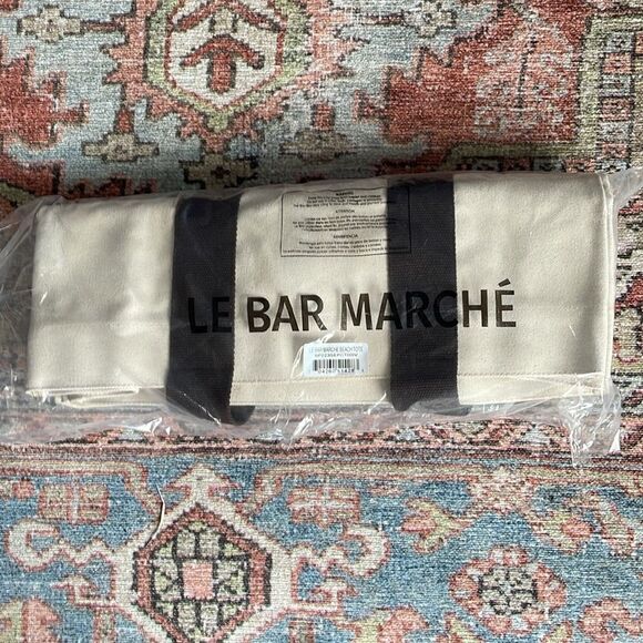 Le Bar Marche x Curateur La Plage Beach Tote bag in Natural/Brown Canvas NWT - Picture 6 of 7